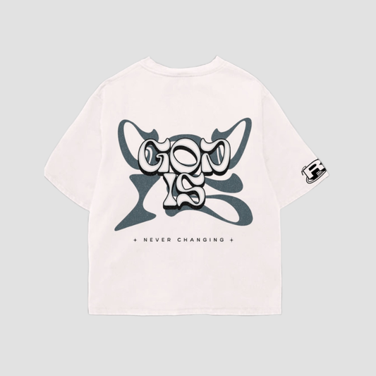 God is T-shirt (Cropped) (White)